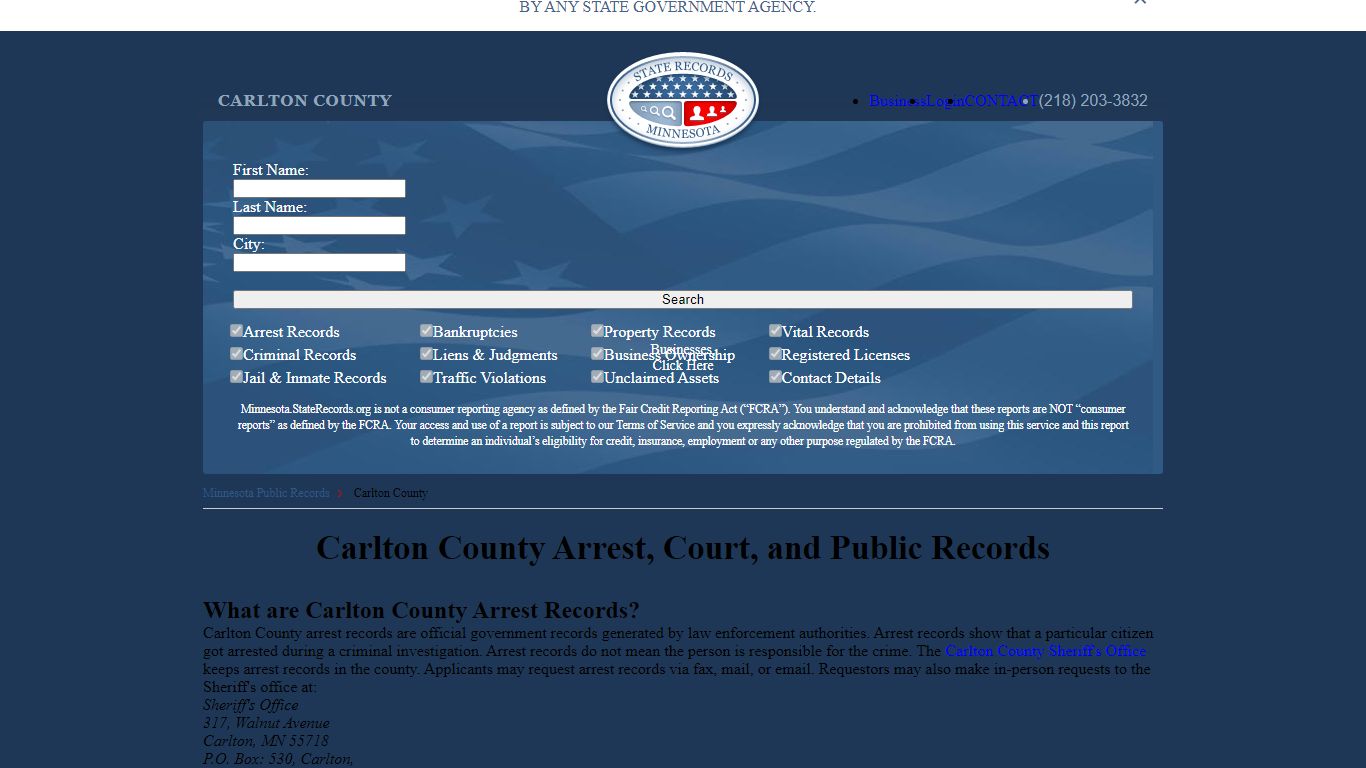 Carlton County Arrest, Court, and Public Records